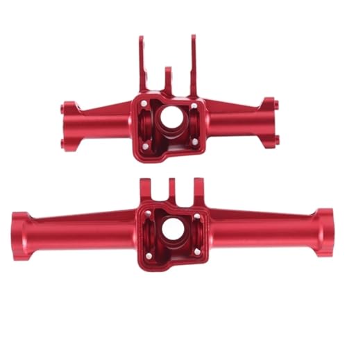 QOAKSDY RC-Cars-Upgrade Teile Für TRX4M 2 Stück Metall Vorder- Und Hinterachsgehäuse 1/18 RC Crawler Auto Upgrade Teile Zubehör(Red) von QOAKSDY