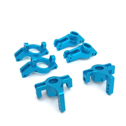QOAKSDY RC-Cars-Upgrade Teile Für WLtoys 1/10 104009 1/12 12401 12402-A 12403 12404 12409 Metall Upgrade Refit C Block Lenkung Tasse Hinten RC Teile(Blue) von QOAKSDY