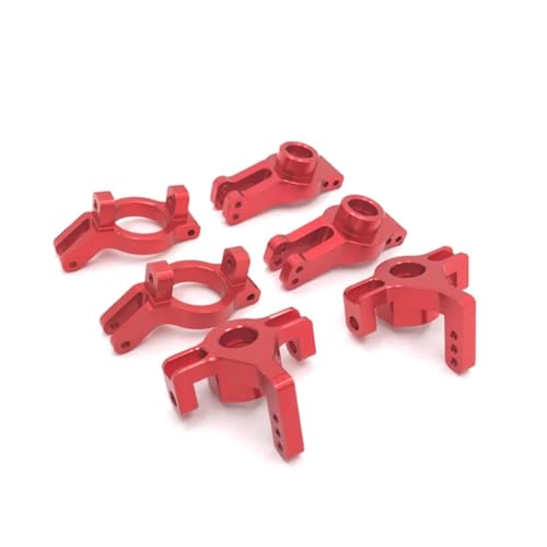 QOAKSDY RC-Cars-Upgrade Teile Für WLtoys 1/10 104009 1/12 12401 12402-A 12403 12404 12409 Metall Upgrade Refit C Block Lenkung Tasse Hinten RC Teile(Red) von QOAKSDY