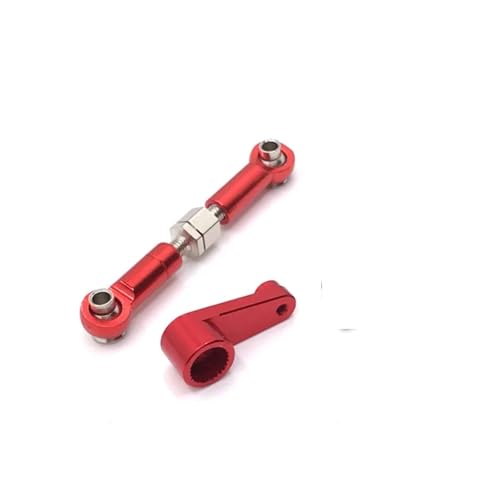 QOAKSDY RC-Cars-Upgrade Teile Für WLtoys 1/14 144010 144001 144002 1/12 124016 124017 124018 124019 RC Auto Metall Lenkgetriebe Hebel Arm Modifizierte Teile(Red) von QOAKSDY