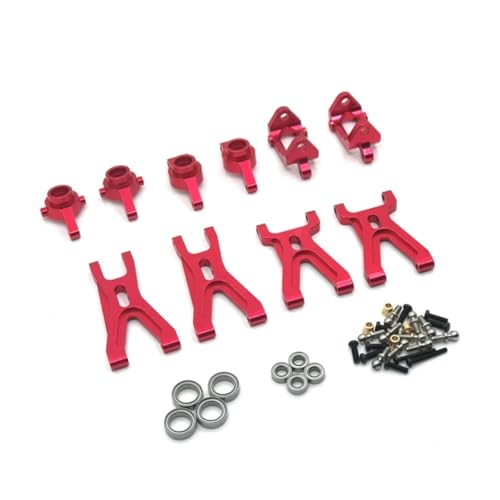 QOAKSDY RC-Cars-Upgrade Teile Für WLtoys 1/18 A949 A959 A969 A979 K929 RC Teile Metall Upgrade Schwinge Lenkung Cup Lager 7 Stück Set Modifizierte(Red) von QOAKSDY