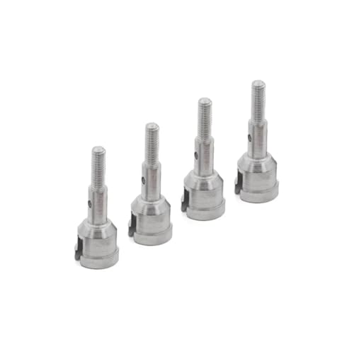 QOAKSDY RC-Cars-Upgrade Teile Für WLtoys 1/18 A959 A969 A979 A949-30 4Pcs RC Metall Klettern Rad Sitz Welle Upgrade Teile Zubehör(Silver) von QOAKSDY