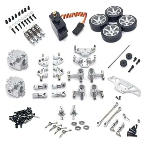 QOAKSDY RC-Cars-Upgrade Teile Für WLtoys 1/28 284131 K969 K979 K989 K999 RC Ersatzteile Metall Upgrade Kit Änderung Zubehör(Silver) von QOAKSDY