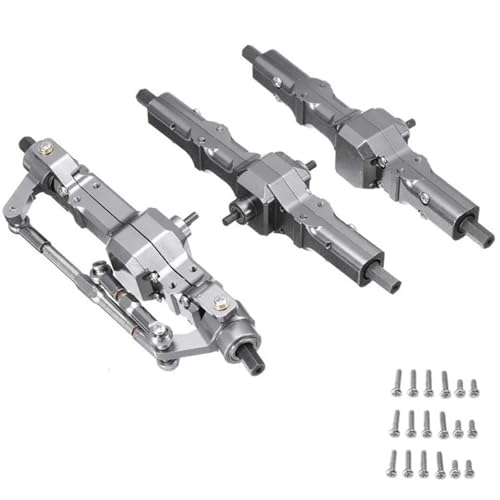 QOAKSDY RC-Cars-Upgrade Teile Für WPL B16 B36 Für JJRC Q60 Q63 Q64 Für Fayee FY004 Für MN-77 6WD 6X6 RC Auto Upgrades Teile Metall Vorne Zwischen Hinterachse(Size2) von QOAKSDY