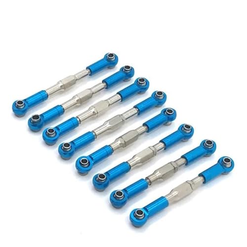 QOAKSDY RC-Cars-Upgrade Teile Für WPL C14 C24 B14 B24 1/10 RC Crawler Auto Upgrades Teile Zubehör 8PCS Krawatte Ersatzteile Stange Link Modifizierte(Blue) von QOAKSDY