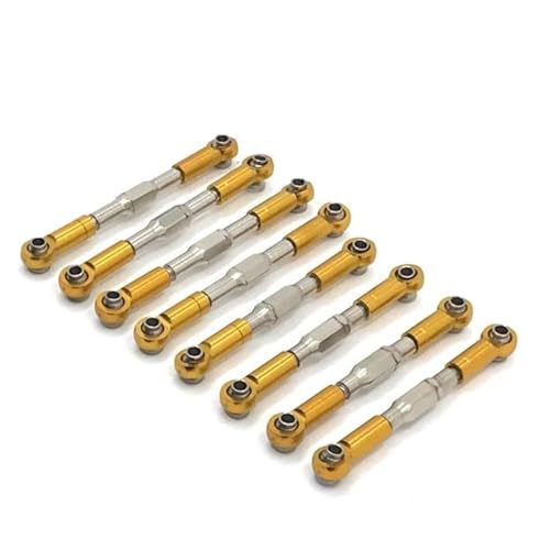 QOAKSDY RC-Cars-Upgrade Teile Für WPL C14 C24 B14 B24 1/10 RC Crawler Auto Upgrades Teile Zubehör 8PCS Krawatte Ersatzteile Stange Link Modifizierte(Yellow) von QOAKSDY