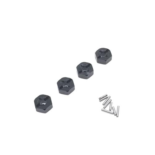 QOAKSDY RC-Cars-Upgrade Teile Für Wltoys 1/14 144010 144001 144002 1/12 124016 124017 124018 124019 1/18 A949 A959 A959-B A969 A979 K929 RC Metall Upgrade 12mm Hub Adapter(Black) von QOAKSDY
