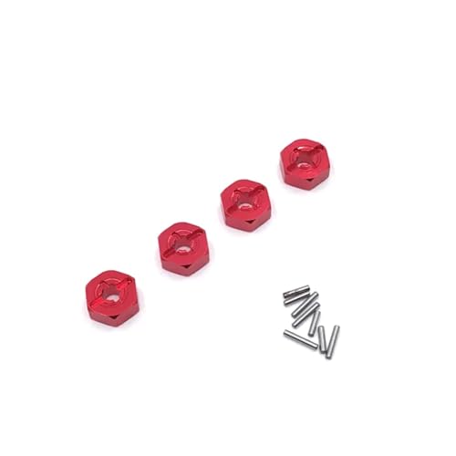 QOAKSDY RC-Cars-Upgrade Teile Für Wltoys 1/14 144010 144001 144002 1/12 124016 124017 124018 124019 1/18 A949 A959 A959-B A969 A979 K929 RC Metall Upgrade 12mm Hub Adapter(Red) von QOAKSDY