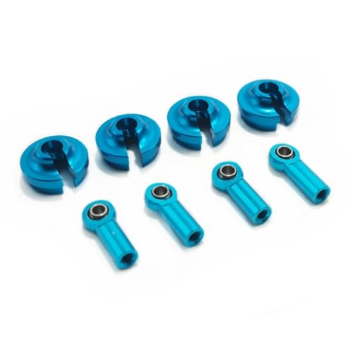 QOAKSDY RC-Cars-Upgrade Teile Für Wltoys 144001 124019 RC Tuningteile Metall Stoßdämpfer Federhalterung Zubehörteile(Blue) von QOAKSDY