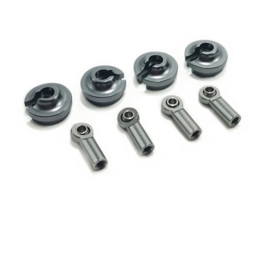 QOAKSDY RC-Cars-Upgrade Teile Für Wltoys 144001 124019 RC Tuningteile Metall Stoßdämpfer Federhalterung Zubehörteile(Gray) von QOAKSDY