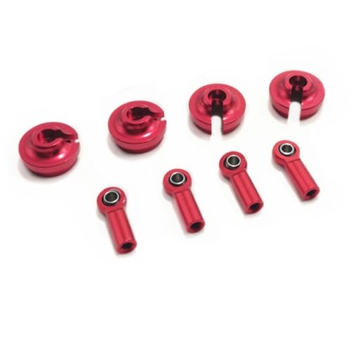 QOAKSDY RC-Cars-Upgrade Teile Für Wltoys 144001 124019 RC Tuningteile Metall Stoßdämpfer Federhalterung Zubehörteile(Red) von QOAKSDY