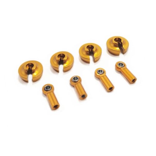QOAKSDY RC-Cars-Upgrade Teile Für Wltoys 144001 124019 RC Tuningteile Metall Stoßdämpfer Federhalterung Zubehörteile(Yellow) von QOAKSDY