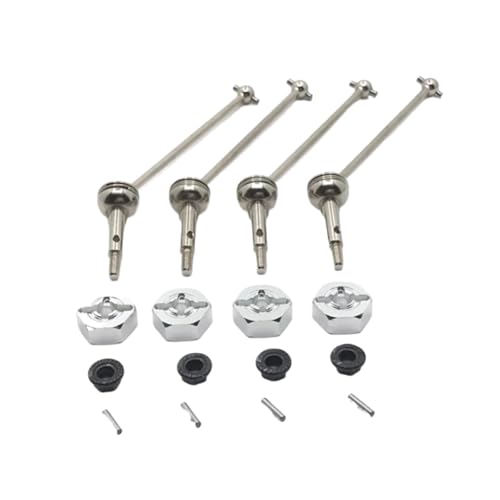 QOAKSDY RC-Cars-Upgrade Teile Für Wltoys 144001 144002 144010 124007 124016 124017 124018 124019 RC Metall Upgrade Vorne Und Hinten Innenbordwelle 12mm Adapter Modifizierte Teile(White) von QOAKSDY