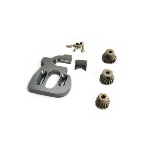 QOAKSDY RC-Cars-Upgrade Teile Für Wltoys 144010 124017 124016 Rc Auto Einstellbare Motor Halterung Mit 15T 17T 19T Zahnräder Ritzel Set Upgrade Ersatzteile(Gray) von QOAKSDY