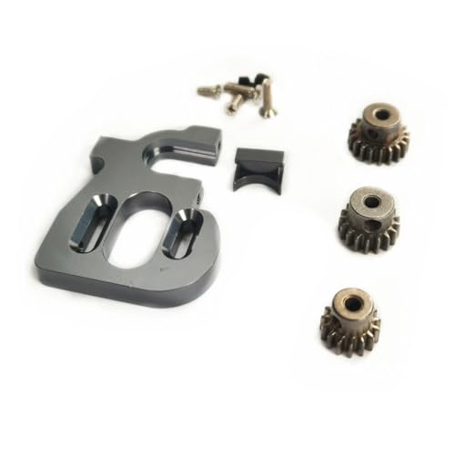 QOAKSDY RC-Cars-Upgrade Teile Für Wltoys 144010 124017 124016 Rc Einstellbare Motorhalterung Mit 15T 17T 19T Getriebe Ritzel Set Änderungszubehör(Gray) von QOAKSDY