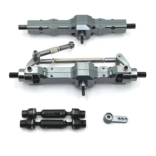 QOAKSDY RC-Cars-Upgrade Teile Für Wpl C74 Metall Rc Vorder- Und Hinterachse Montage 1/16 1/10 Auto Vorder Set Änderung Zubehör(Gray) von QOAKSDY