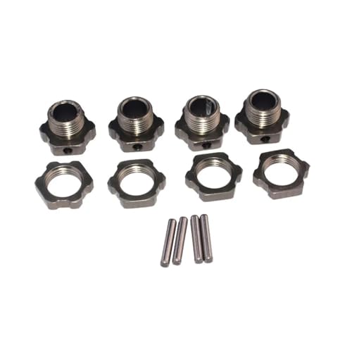 QOAKSDY RC-Cars-Upgrade Teile Für ZD Für Racing 8068 9116 08427 1/8 2,4G 4WD Rc Auto Teile 4 Sets 17mm Rad Hex Hub Adapter Modifizierte Ersatzteile(Gray) von QOAKSDY