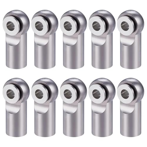 QOAKSDY RC Teile 10Pcs Metall M2 Stange Ende Ball Kopf Gelenke Halter Krawatte Rechts-Hand Schraube Für RC Für Modell Auto Boot Flugzeug LKW(Gray) von QOAKSDY