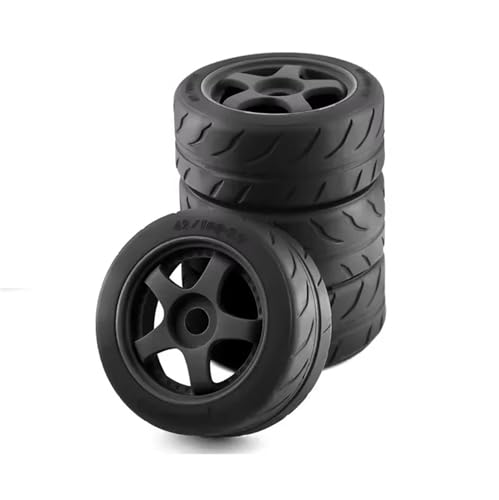QOAKSDY RC Teile Für Arrma Für Infraction Für Limitless Für Felony 1/7 RC-Auto-Upgrade-Teile, 4 Stück, 5 Speichen, 100 X 42 Mm, Reifen, 17 Mm Radsechskant(Black) von QOAKSDY