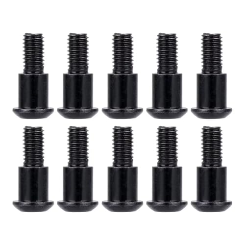 QOAKSDY RC Teile Für Axial Für SCX10 AR44 AR45 Für Capra F9 Portal-Achsenteile 10 Stück M3 X 4 X 10 Mm Sechskant-Halbrundkopf-Einschnitt-Kingpin-Schulterschrauben(Black) von QOAKSDY