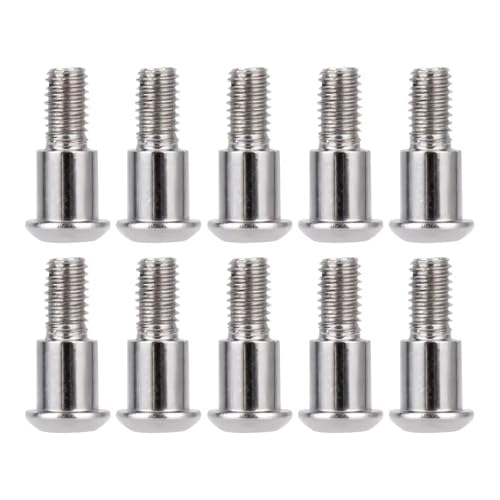 QOAKSDY RC Teile Für Axial Für SCX10 AR44 AR45 Für Capra F9 Portal-Achsenteile 10 Stück M3 X 4 X 10 Mm Sechskant-Halbrundkopf-Einschnitt-Kingpin-Schulterschrauben(Silver) von QOAKSDY