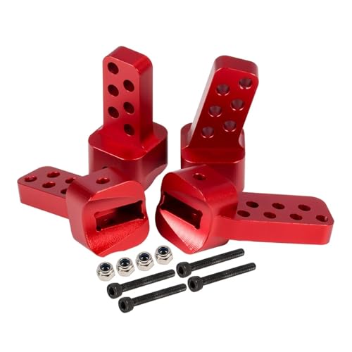 QOAKSDY RC Teile Für Axial Für SCX10 II Für Chassis DIY 90046 Teile CNC-Aluminium-Achsenverbindungs-Riser 4 Winkel Anti-Squat-Halterungen 1/10 RC Crawler(Red) von QOAKSDY