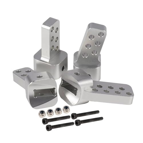 QOAKSDY RC Teile Für Axial Für SCX10 II Für Chassis DIY 90046 Teile CNC-Aluminium-Achsenverbindungs-Riser 4 Winkel Anti-Squat-Halterungen 1/10 RC Crawler(Silver) von QOAKSDY
