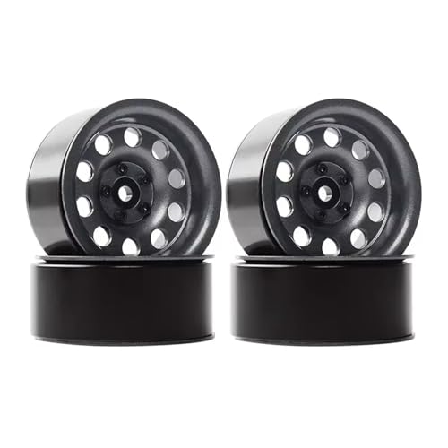 QOAKSDY RC Teile Für Axial Für SCX10 RR10 90053 AX10 Für Wraith 90056 90045 90048 1/10 RC Crawler 4 Stück Metall 2,2 Zoll Beadlock Felge(Gray) von QOAKSDY