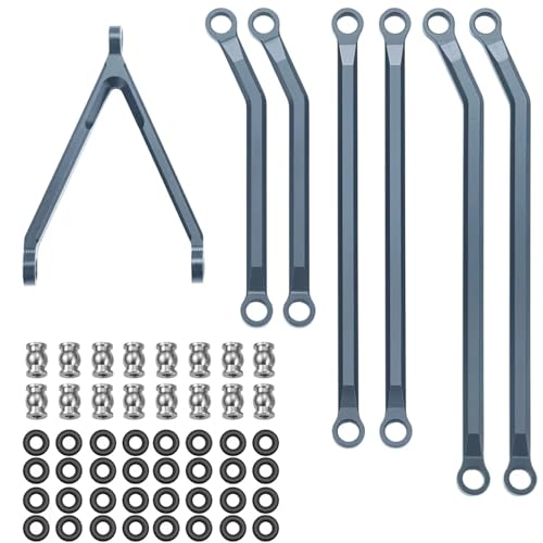 QOAKSDY RC Teile Für Axial Für SCX24 AXI00005 1/24 RC Crawler Auto Upgrade Teile Aluminium Legierung Spiel Für Chassis Links Set(Silver) von QOAKSDY