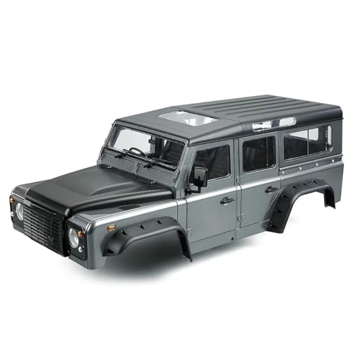 QOAKSDY RC Teile Für Axial SCX10 90046 TRX4 Für Defender D110, Hartplastik, 313 Mm, 12,3 Zoll Radstand, Karosserie, 1/10 RC Crawler Car(Gray) von QOAKSDY