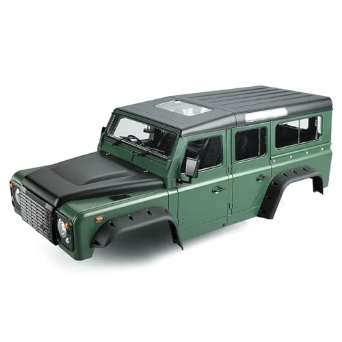 QOAKSDY RC Teile Für Axial SCX10 90046 TRX4 Für Defender D110, Hartplastik, 313 Mm, 12,3 Zoll Radstand, Karosserie, 1/10 RC Crawler Car(Green) von QOAKSDY