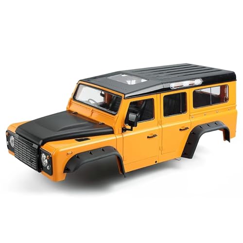 QOAKSDY RC Teile Für Axial SCX10 90046 TRX4 Für Defender D110, Hartplastik, 313 Mm, 12,3 Zoll Radstand, Karosserie, 1/10 RC Crawler Car(Yellow) von QOAKSDY