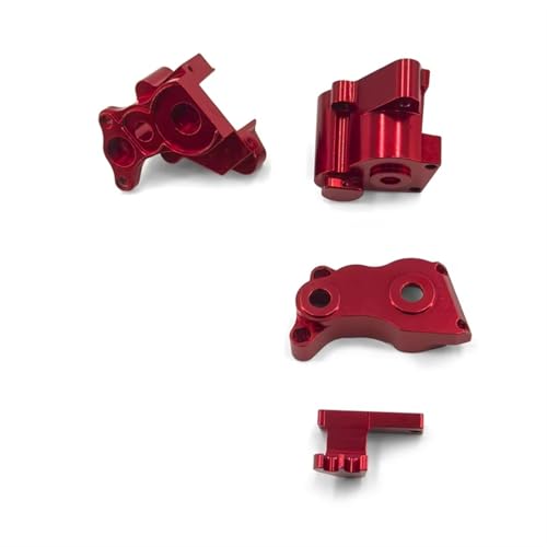 QOAKSDY RC Teile Für Axial Scx10 Pro-Upgrade-Teilen, Getriebegehäuseabdeckung Aus Aluminiumlegierung, 1/10 Fernbedienungs-Crawler-Autozubehör(Red) von QOAKSDY