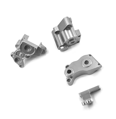 QOAKSDY RC Teile Für Axial Scx10 Pro-Upgrade-Teilen, Getriebegehäuseabdeckung Aus Aluminiumlegierung, 1/10 Fernbedienungs-Crawler-Autozubehör(Silver) von QOAKSDY