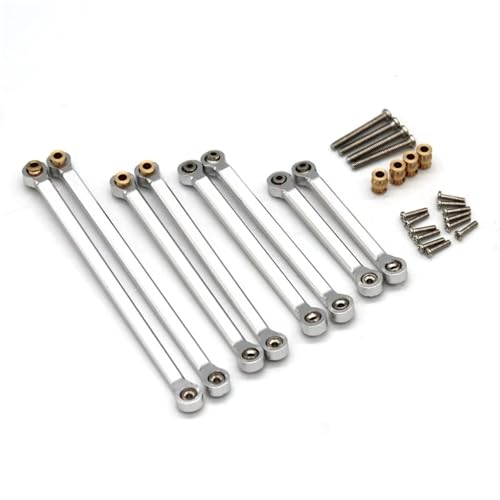 QOAKSDY RC Teile Für FMS Für Fire Für Horse Für EAZYRC Für Thunder Für Storm 1/18 Fernbedienung Auto Metall Upgrade Zubehör Trolley Set(Silver) von QOAKSDY