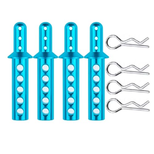 QOAKSDY RC Teile Für HSP 188037 Für Exceed EP Für Infinity Für Redcat Für Volcano 94111 1/10 RC Für Monster Truck 4 Stück Karosseriepfosten 08007 108037(Blue) von QOAKSDY