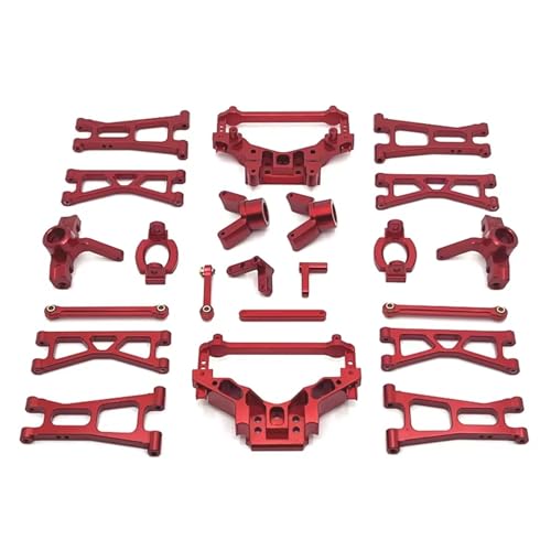QOAKSDY RC Teile Für HuanSu 14321 Für JJRC C8802 YDJ-D879 1/14 RC Autoteile Zubehör Aluminium Upgrade Teile Kit(Red) von QOAKSDY