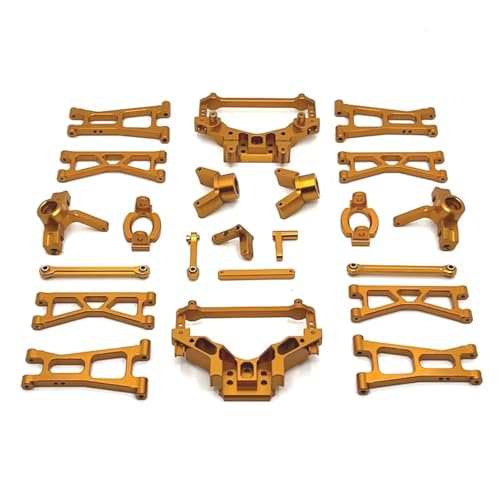 QOAKSDY RC Teile Für HuanSu 14321 Für JJRC C8802 YDJ-D879 1/14 RC Autoteile Zubehör Aluminium Upgrade Teile Kit(Yellow) von QOAKSDY