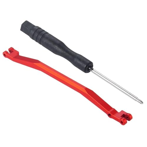 QOAKSDY RC Teile Für Kyosho Für Mini-Z 4X4 Für Jimny Für Wrangler Für Hilux 1/18 1/24 RC-Auto-Lenkstange Zugstange Mit Schrauben(Red) von QOAKSDY