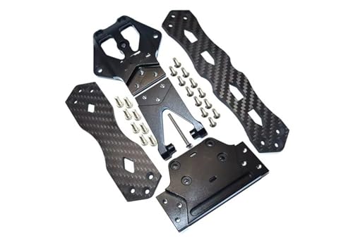 QOAKSDY RC Teile Für LOSI Für Lasernut U4 1/10 RC Auto Upgrade Zubehör Metall Zweite Bodenplatte Stützplatte LOS231064(Black) von QOAKSDY