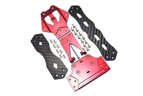 QOAKSDY RC Teile Für LOSI Für Lasernut U4 1/10 RC Auto Upgrade Zubehör Metall Zweite Bodenplatte Stützplatte LOS231064(Red) von QOAKSDY
