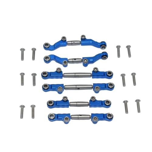 QOAKSDY RC Teile Für LOSI Für Mini-T 2.0 2WD Für Stadium 1/18 RC Auto LKW Metall Verstellbar Vorne Hinten Spurstangenverbindungsset(Blue) von QOAKSDY