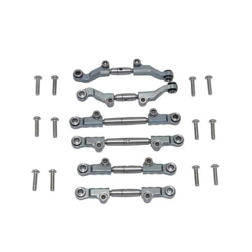 QOAKSDY RC Teile Für LOSI Für Mini-T 2.0 2WD Für Stadium 1/18 RC Auto LKW Metall Verstellbar Vorne Hinten Spurstangenverbindungsset(Gray) von QOAKSDY