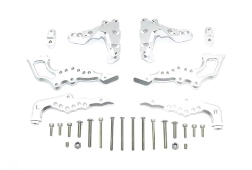 QOAKSDY RC Teile Für Losi Für Baja Für Rey 2,0 1/6 RC Auto Upgrade Zubehör Metall Rear Shock Tower Stoßdämpfer Halterung Ersatzteile(Silver) von QOAKSDY