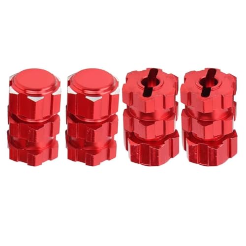 QOAKSDY RC Teile Für MAXX 1/10 RC-Auto-Upgrade-Teilen, Zubehör, 17-mm-Sechskant-Adaptermuttern, Verzahnte Radnaben, Verlängerungskombinator(Red) von QOAKSDY