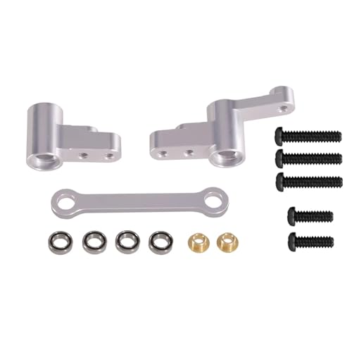 QOAKSDY RC Teile Für MJX Für Hyper Für Go 14301 14302 14303 1/14 rc Cars Metall Verbesserte Teile Verbessertes Spiel Lenkungskomponenten(Silver) von QOAKSDY