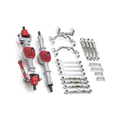 QOAKSDY RC Teile Für MN D90 D91 D96 Für MN98 99S Metall Upgrade Vorder- Und Hinterachse Montage Spurstange Stoßdämpfer Kit 1/12 RC Autoteile(Silver) von QOAKSDY