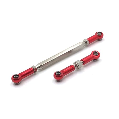 QOAKSDY RC Teile Für MN D90 D99 Für MN-90 FJ-45 Metall Verstellbares Lenkgestänge Servo Link Zugstange 1/12 rc Cars Crawler Upgrade Teile(Red) von QOAKSDY