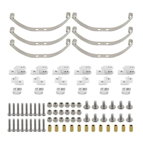 QOAKSDY RC Teile Für MN Für WPL B36 B16 Q60 Q63 Q75 Für Feiyu 1/16 RC Modellauto 1 Set Für Blatt Für Federdämpfung Aufhängungszubehör(Silver) von QOAKSDY