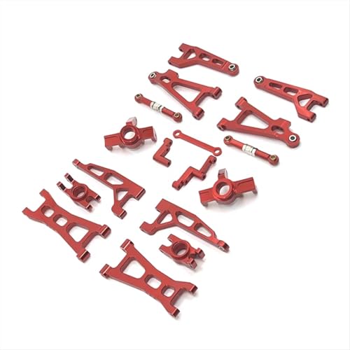 QOAKSDY RC Teile Für Mjx Für Hyper Für Go 16207 16208 16209 16210 H16 Upgrade-Teile, Gefährdete Teile, Set, RC-Auto, Zubehör Aus Aluminiumlegierung(Red) von QOAKSDY